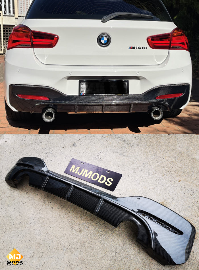 Carbon Fibre Rear Bumper Diffuser for BMW 1 Series【F20 M140/M135 & 125/120/118 M Sport】【2015-2019】LCI/LCI-2 (4906354376778)