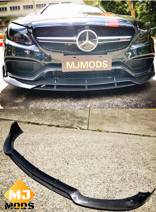 Carbon Fibre Front Bumper Lip for Mercedes-Benz 【C205 A205 C63 AMG S】2015+【2 Door-BB Type】 (4419163488330)