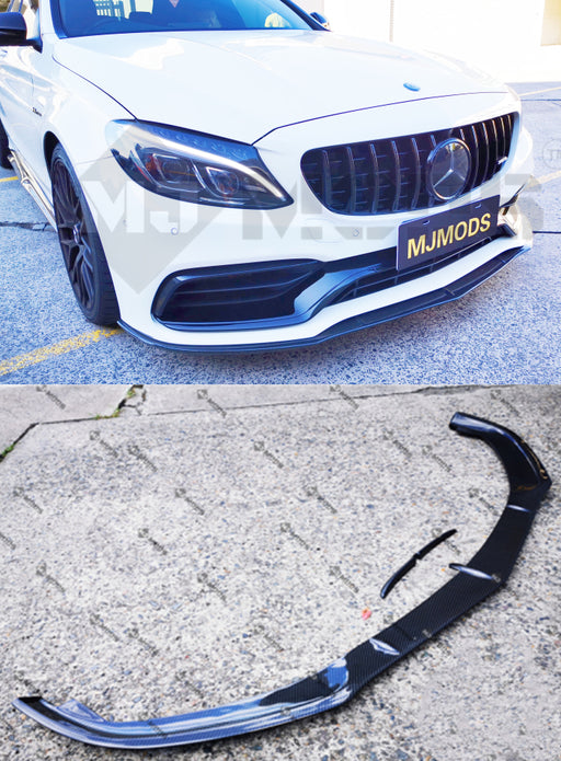 Carbon Fibre Front Bumper Lip for Mercedes-Benz 【W205 S205 C63 AMG S】2015+【4 Door-FD Type】 (4343653335114)