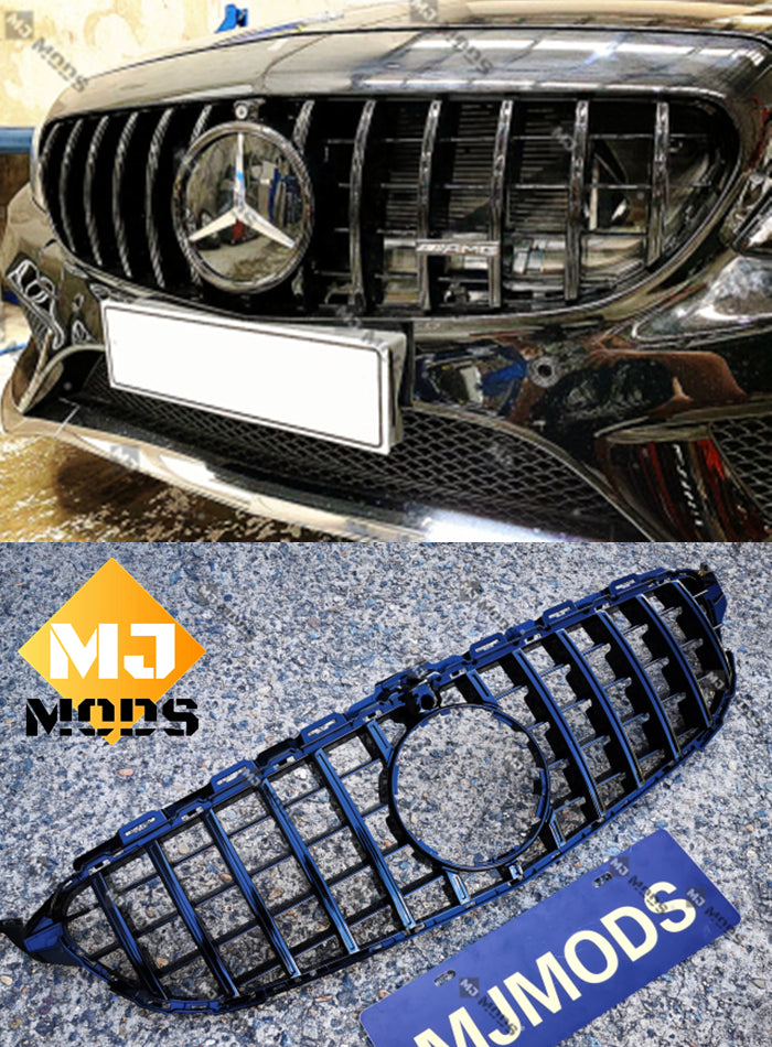 ABS Front Grille For Mercedes Benz C Class【W205/C205/S205/A205 C200/C220/C250/C300/C350/C43 AMG】【15-18】【15-GT Black】 (3835306573898)