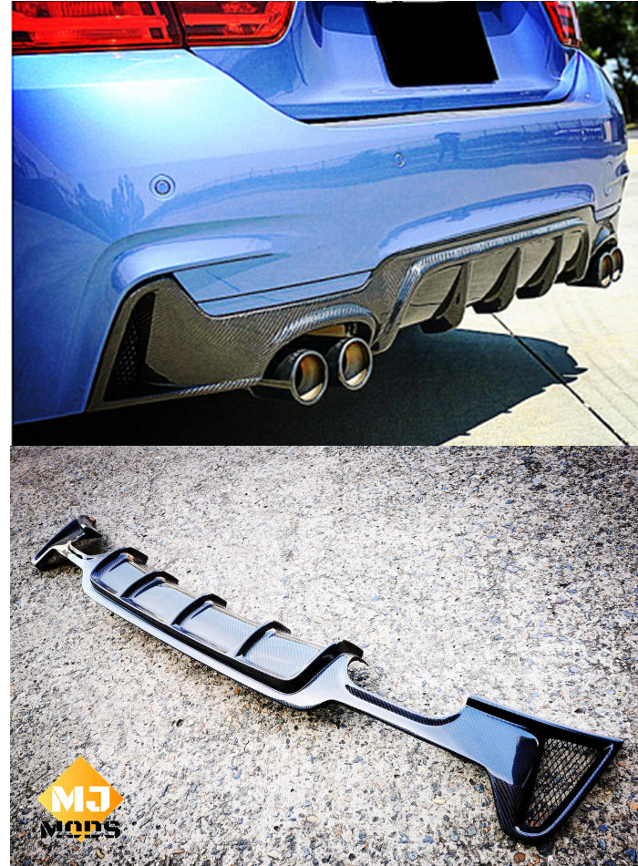 Carbon Fibre Rear Bumper Diffuser for BMW 4 Series【F32 F33 F36 M Sport】【with Quad Exhaust Outlet】 (4320835272778)