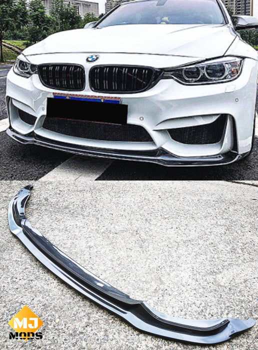 Carbon Fibre Front Bumper Lip for BMW【F80 M3 & F82 F83 M4】【V Style】 (4462879768650)