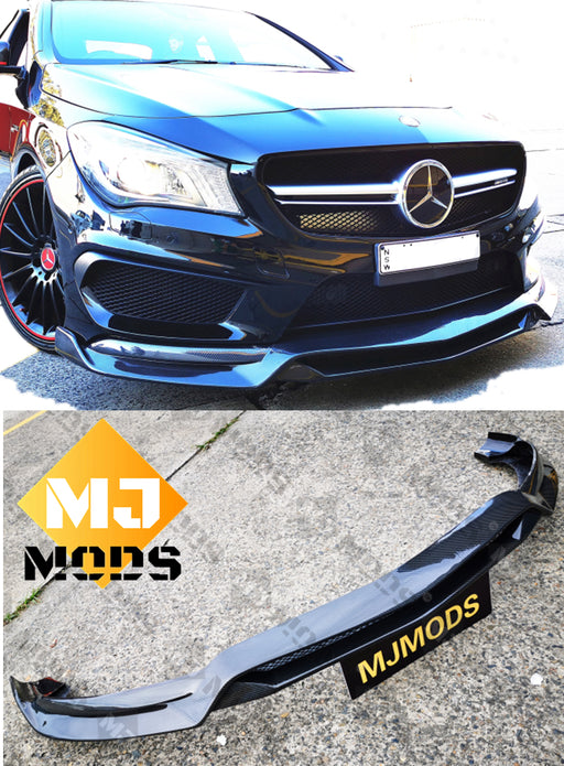 Carbon Fibre Front Lip For MERCEDES BENZ【C117 X117】【CLA45 200/220/250 AMG】13-16【R1】 (3787533451338)