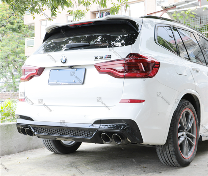 ABS Glossy Black Rear Bumper Diffuser for BMW【X3 G01 M40i & 30d 30i M Sport】2017+【B】 (6582260760650)