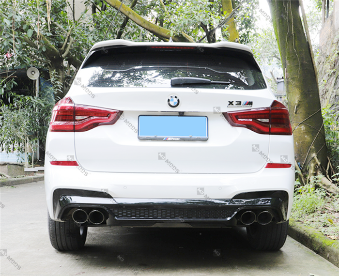 ABS Glossy Black Rear Bumper Diffuser for BMW【X3 G01 M40i & 30d 30i M Sport】2017+【B】 (6582260760650)