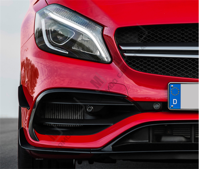 ABS Glossy Black Front Bumper Lip for Mercedes-Benz A Class【W176 16-18】【A45 AMG & A180/200/250 AMG Package】 (4146466324554)