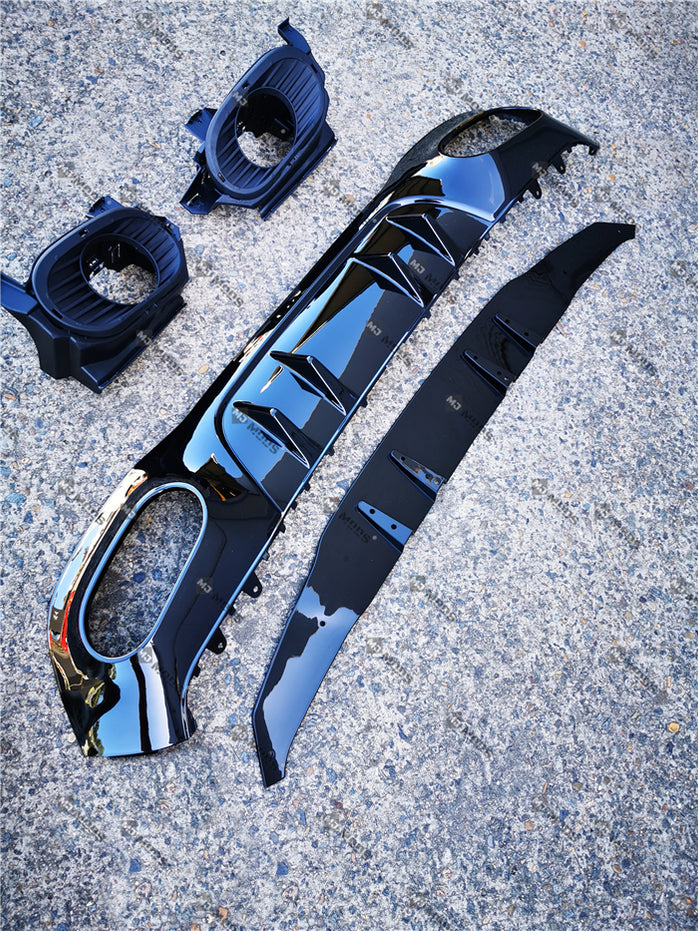 ABS Glossy Black Rear Diffuser Fit For MERCEDES BENZ A-CLASS【V177 A180 ...