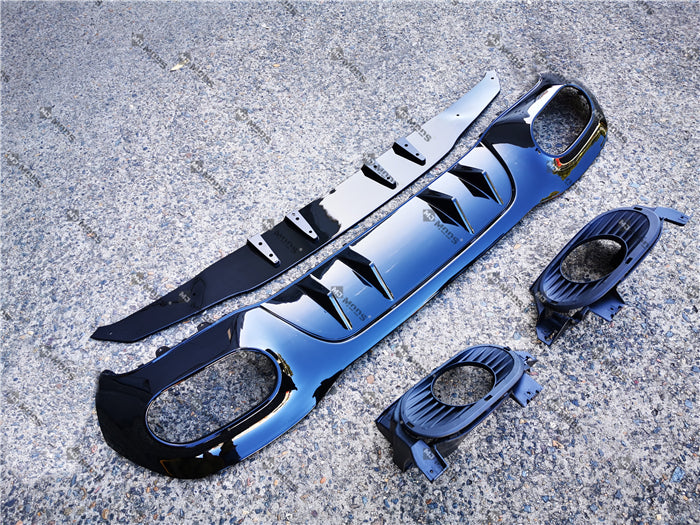 ABS Glossy Black Rear Diffuser Fit For MERCEDES BENZ【W177 A180/200/250 AMG A35 A45】【sedan】 (6550586982474)