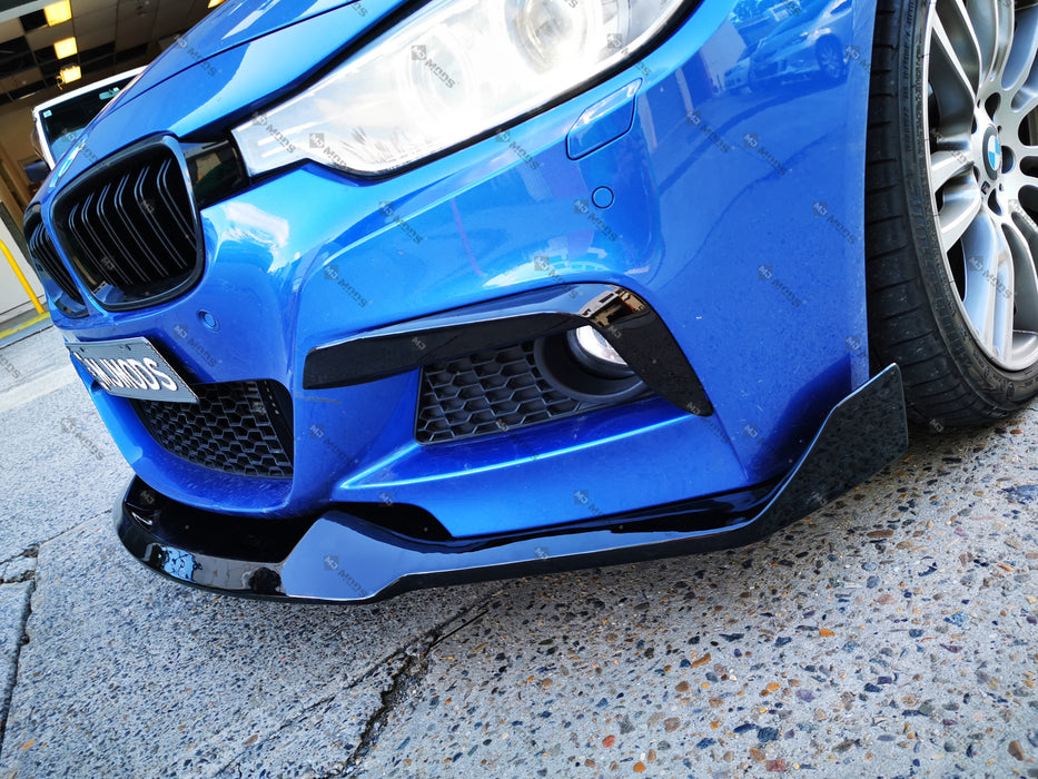 ABS Glossy Black Front Bumper Lip for BMW【F30/F31 316/318/320/328/330/335/340 M SPORT】【MAD Style】 (7061600370762)