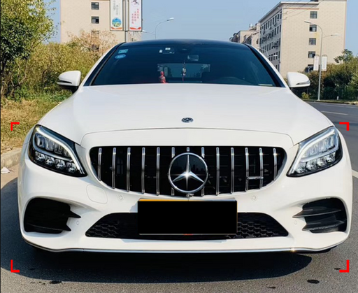 ABS Front Grille For Mercedes Benz C Class【W205/C205/S205/A205 C200/C220/C300/C43 AMG】【2019+】【19-GT Silver】 (4159737069642)