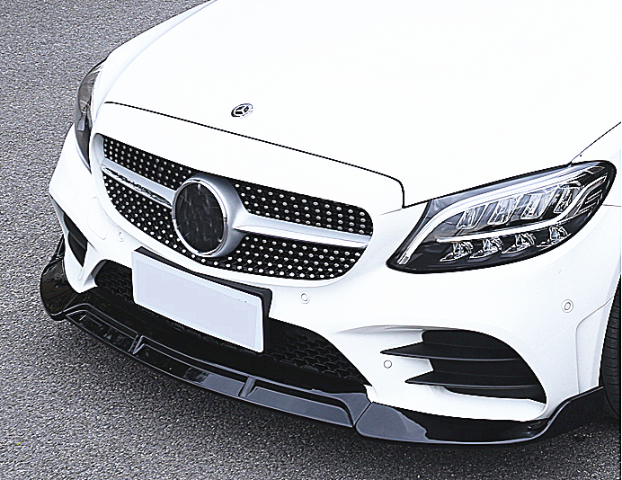 ABS Gloss Black Front Lip For MERCEDES BENZ【W205 C205】【C200/300/220 AMG C43】【2019+】 (4757431124042)