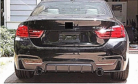 ABS Glossy Black Rear Bumper Diffusser for BMW 4 Series【F32 F33 F36 M Sport】【with Twin Exhaust Outlet】 (4577568587850)