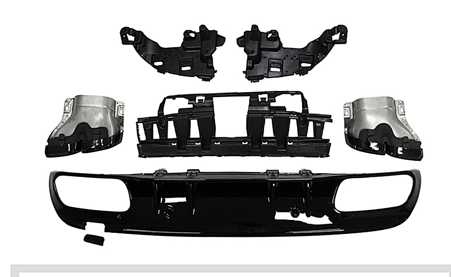 ABS Rear Diffuser For MERCEDES BENZ【W205/S205 C200/220/250/300/350 AMG C43 C63】4 Door【C63 S Style】 (4757435482186)