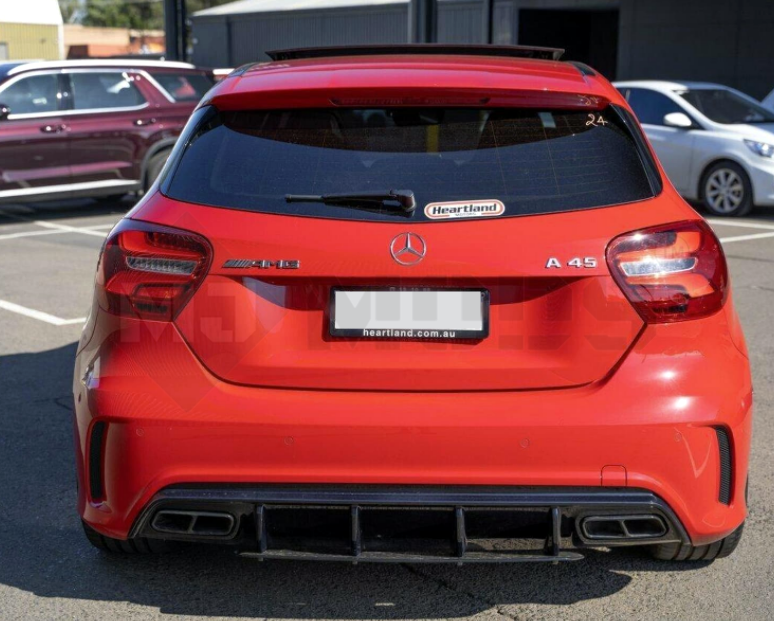 ABS Glossy Black Rear Diffuser For MERCEDES BENZ A-CLASS【W176 A45 AMG A180/200/250 AMG PACKAGE】 (4153144115274)