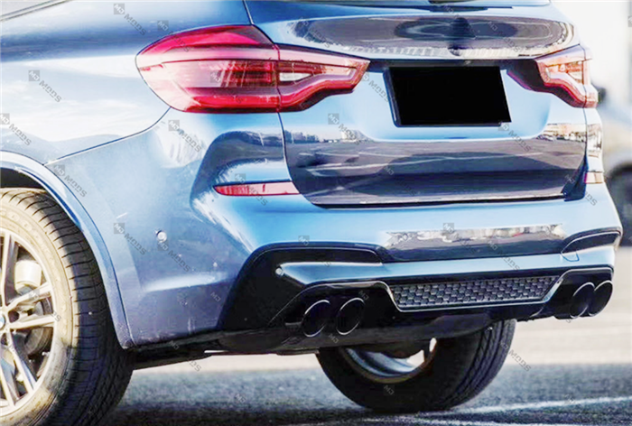 ABS Glossy Black Rear Bumper Diffuser for BMW【X3 G01 M40i & 30d 30i M Sport】2017+【B】 (6582260760650)