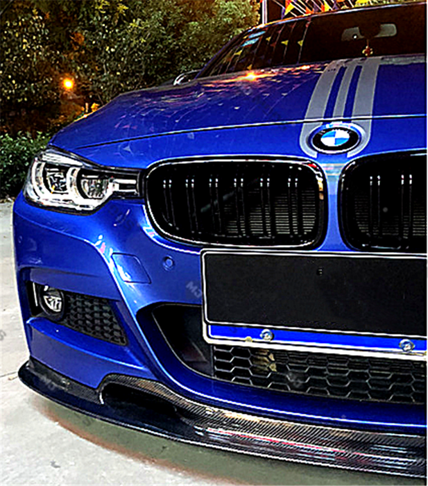 Carbon Fibre Front Bumper Lip for BMW【F30 F31 M SPORT】340i 335i 330i 328i 320【V】 (3775555403850)