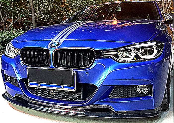 Carbon Fibre Front Bumper Lip for BMW【F30 F31 M SPORT】340i 335i 330i 328i 320【V】 (3775555403850)