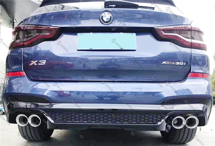 ABS Glossy Black Rear Bumper Diffuser for BMW【X3 G01 M40i & 30d 30i M Sport】2017+【B】 (6582260760650)