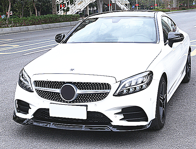 ABS Gloss Black Front Lip For MERCEDES BENZ【W205 C205】【C200/300/220 AMG C43】【2019+】 (4757431124042)