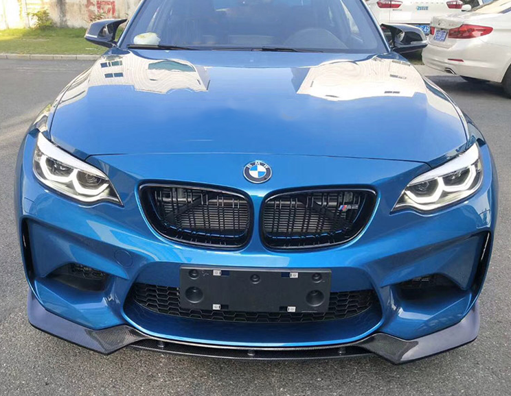 Carbon Fibre Front Bumper Lip for BMW F87 M2 【Standard Edition】【M2-V Style】 (4463171272778)