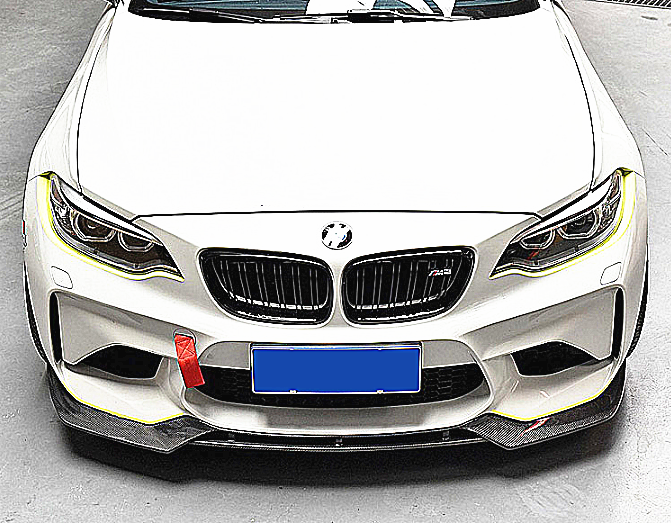 Carbon Fibre Front Bumper Lip for BMW F87 M2 【Standard Edition】【M2-V Style】 (4463171272778)