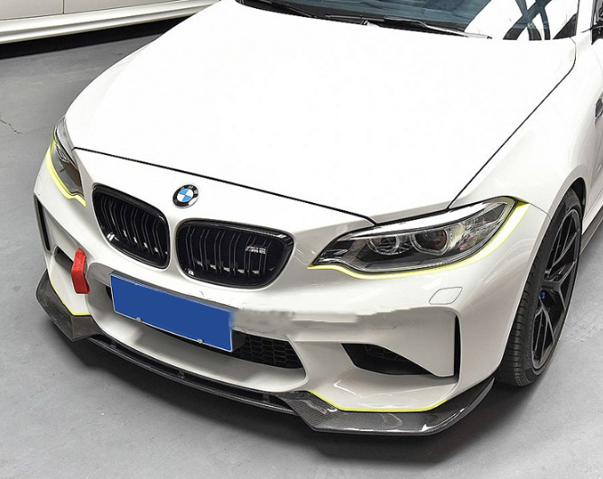 Carbon Fibre Front Bumper Lip for BMW F87 M2 【Standard Edition】【M2-V Style】 (4463171272778)