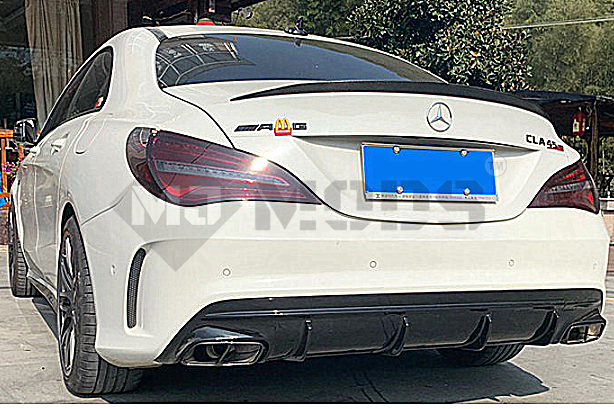 ABS Glossy Black Rear Diffuser fit for Mercedes-Benz 【C117 X117】【CLA45 CLA200/220/250 AMG Bumper】 (4748317327434)