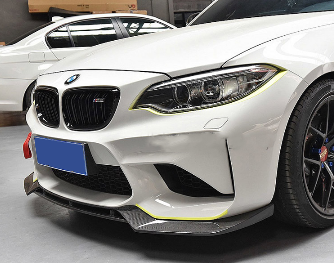 Carbon Fibre Front Bumper Lip for BMW F87 M2 【Standard Edition】【M2-V Style】 (4463171272778)