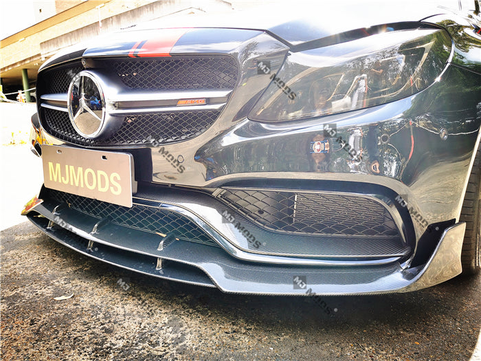 Carbon Fibre Front Bumper Lip for Mercedes-Benz 2015+ C Class C205 Coupe A205 Convertible【C63/C63-S AMG】【2D-BB Type】 (4419163488330)