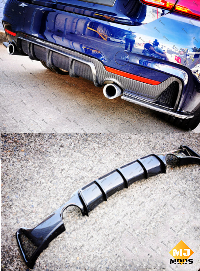 Carbon Fibre Rear Bumper Diffuser for BMW 4 Series【F32 F33 F36 M Sport】【440i 435i 430i 428i 420i 420d M Sport】【with Twin Exhaust Outlet】 (4320837369930)