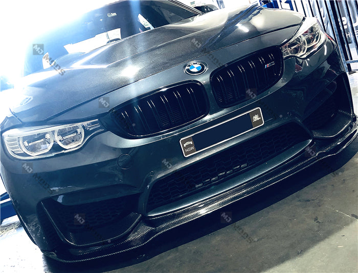 Carbon Fibre Front Bumper Lip for BMW【F80 M3 & F82 F83 M4】【V Style】 (4462879768650)