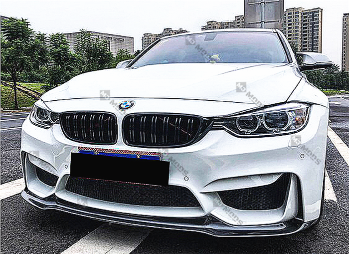Carbon Fibre Front Bumper Lip for BMW【F80 M3 & F82 F83 M4】【V Style】 (4462879768650)