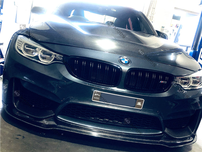 Carbon Fibre Front Bumper Lip for BMW【F80 M3 & F82 F83 M4】【V Style】 (4462879768650)