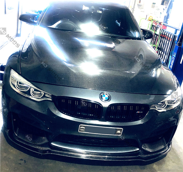 Carbon Fibre Front Bumper Lip for BMW【F80 M3 & F82 F83 M4】【V Style】 (4462879768650)