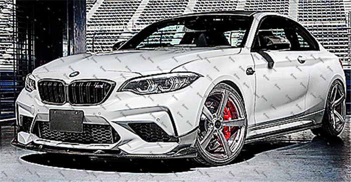 Carbon Fibre Front Bumper Lip for BMW F87 M2C【Competition Edition】【M2C-3D Style】 (4345268961354)