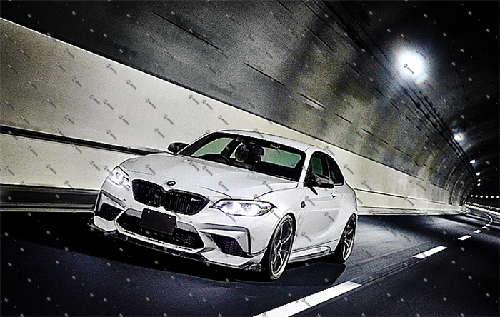 Carbon Fibre Front Bumper Lip for BMW F87 M2C【Competition Edition】【M2C-3D Style】 (4345268961354)