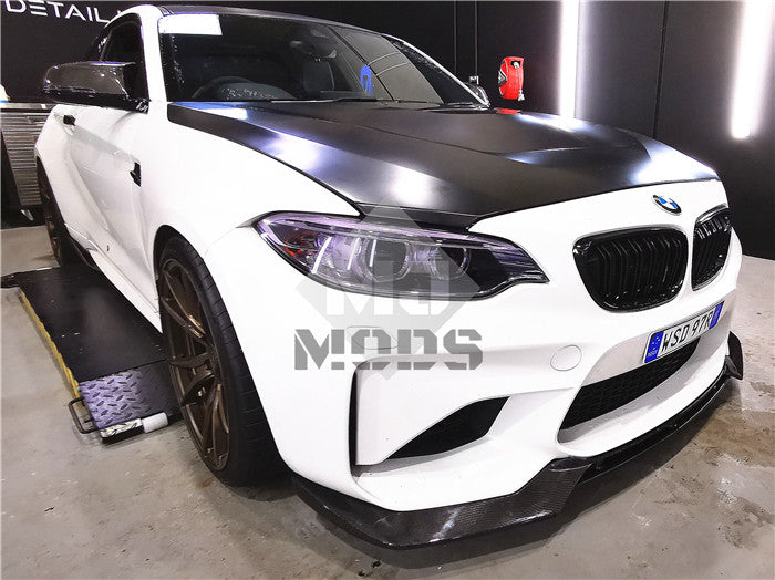 Carbon Fibre Front Bumper Lip for BMW F87 M2 【Standard Edition】【M2-V Style】 (4463171272778)