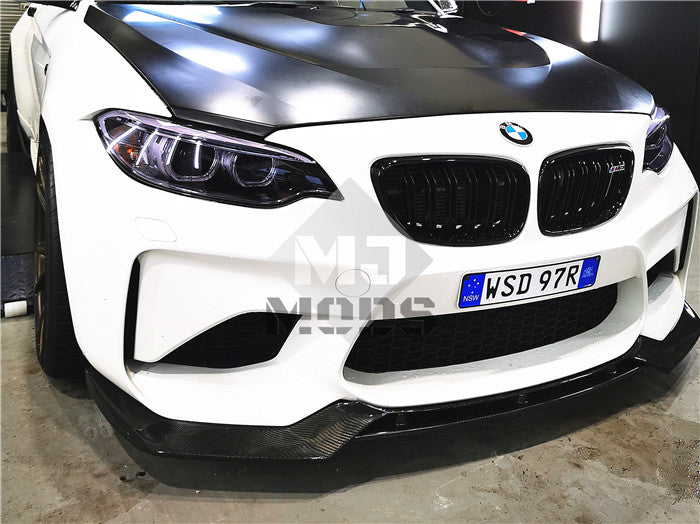 Carbon Fibre Front Bumper Lip for BMW F87 M2 【Standard Edition】【M2-V Style】 (4463171272778)