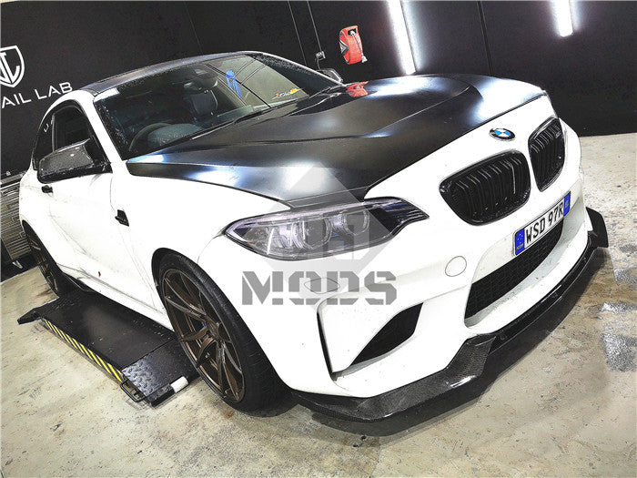 Carbon Fibre Front Bumper Lip for BMW F87 M2 【Standard Edition】【M2-V Style】 (4463171272778)