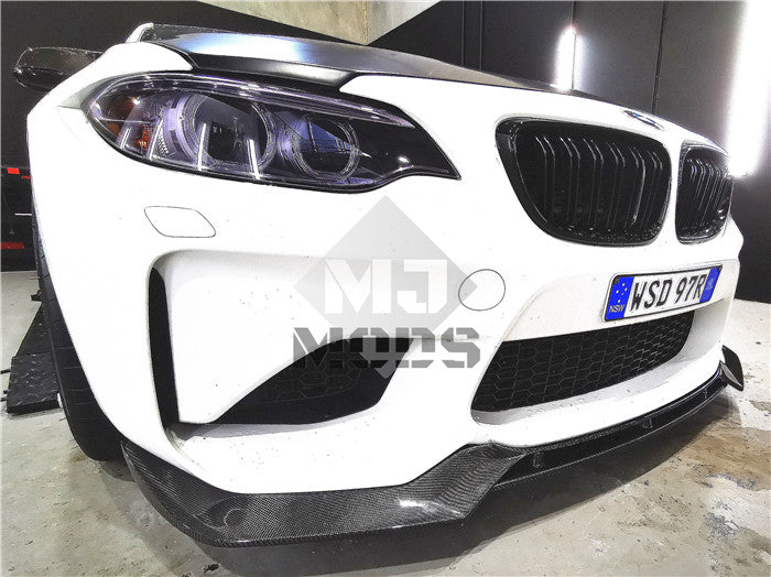 Carbon Fibre Front Bumper Lip for BMW F87 M2 【Standard Edition】【M2-V Style】 (4463171272778)