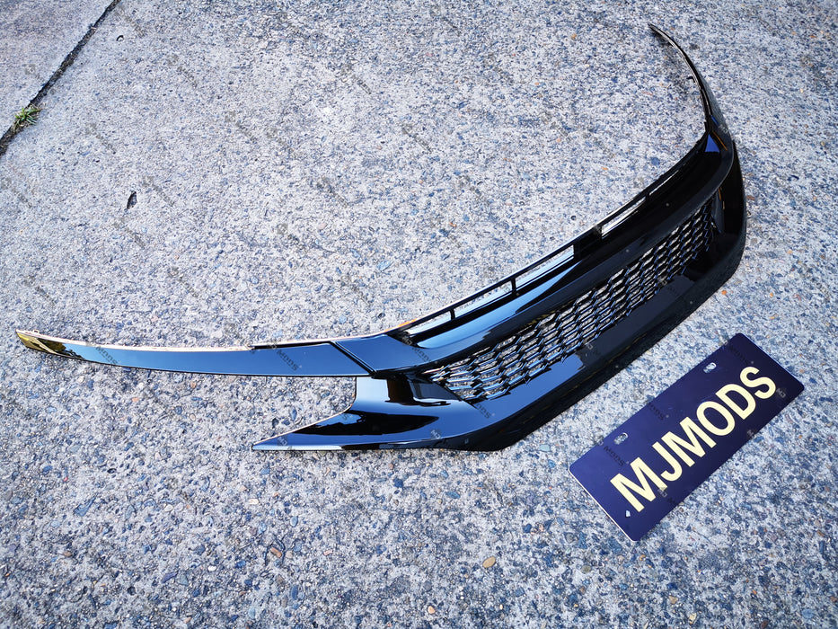 ABS Glossy Black Front Grille for Honda Civic 10th Gen Sedan Hatch 2016-2019 -- Honeycomb Type (4293089460298)