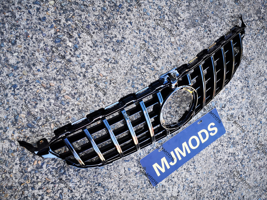 ABS Front Grille For Mercedes Benz C Class【W205/C205/S205/A205 C200/C220/C300/C43 AMG】【2019+】【19-GT Black】 (4159787860042)