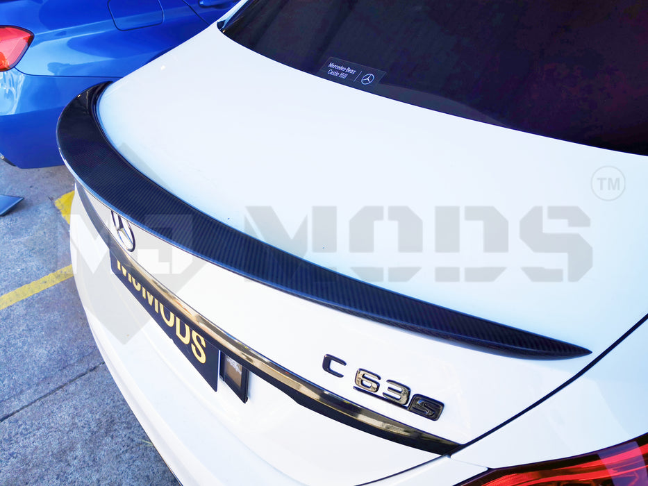 Carbon Fibre Rear Bumper Spoiler for MERCEDES-BENZ 15-21 C CLASS & C63 【W205 SEDAN S205 WAGON】【4D-AMG Style】 (3750226624586)