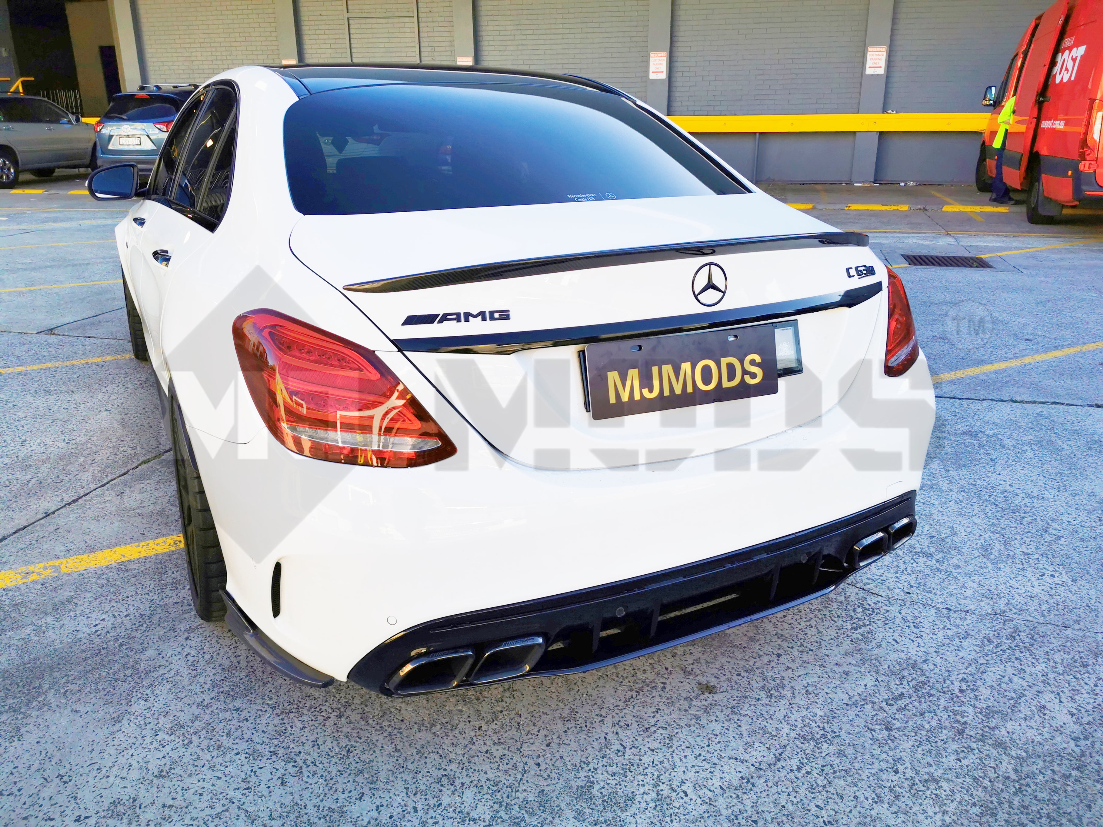 Carbon Fibre Rear Bumper Spoiler for MERCEDES-BENZ C CLASS【W205 SEDAN ...