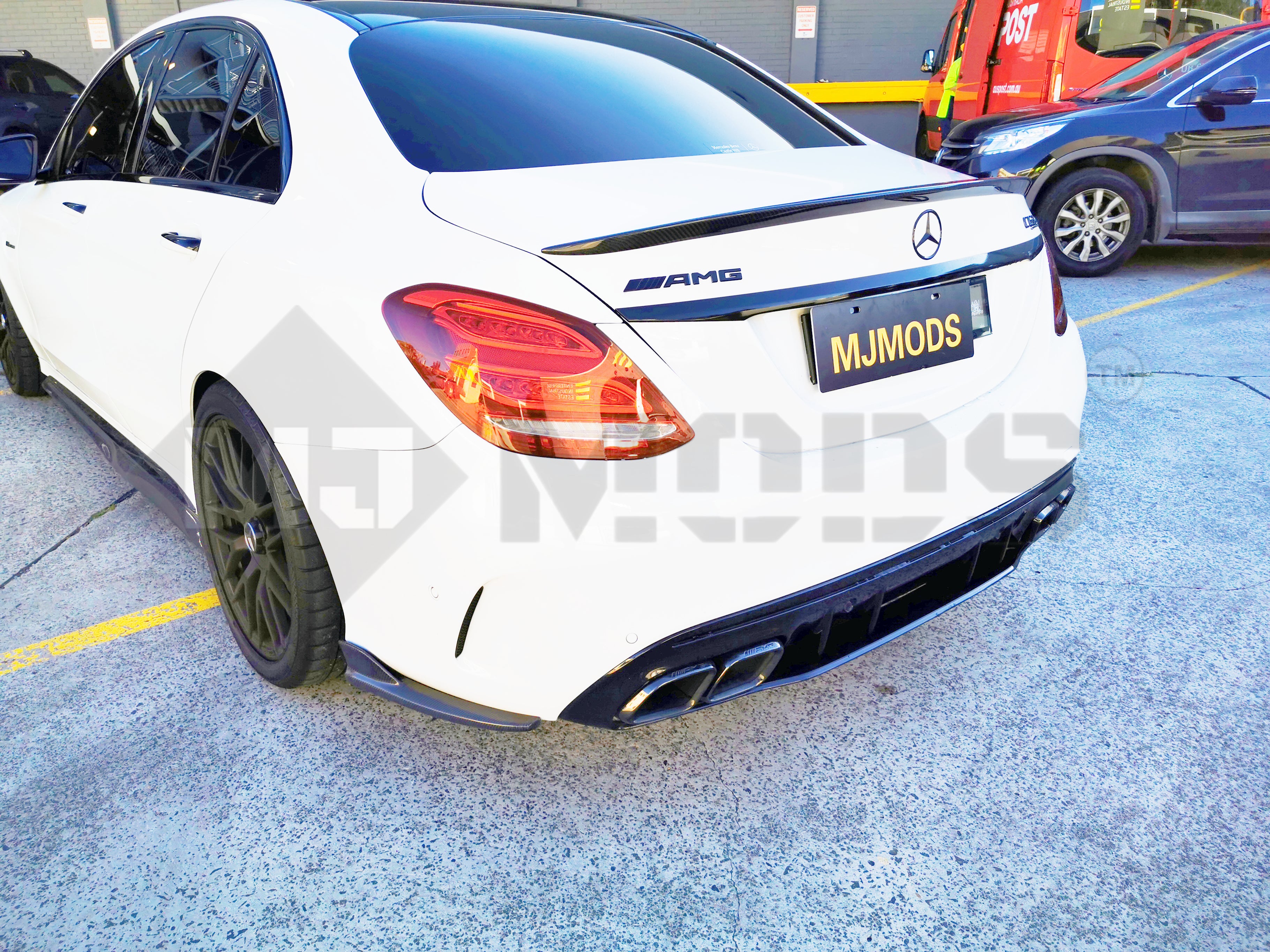 Carbon Fibre Rear Bumper Spoiler for MERCEDES-BENZ C CLASS【W205 SEDAN ...
