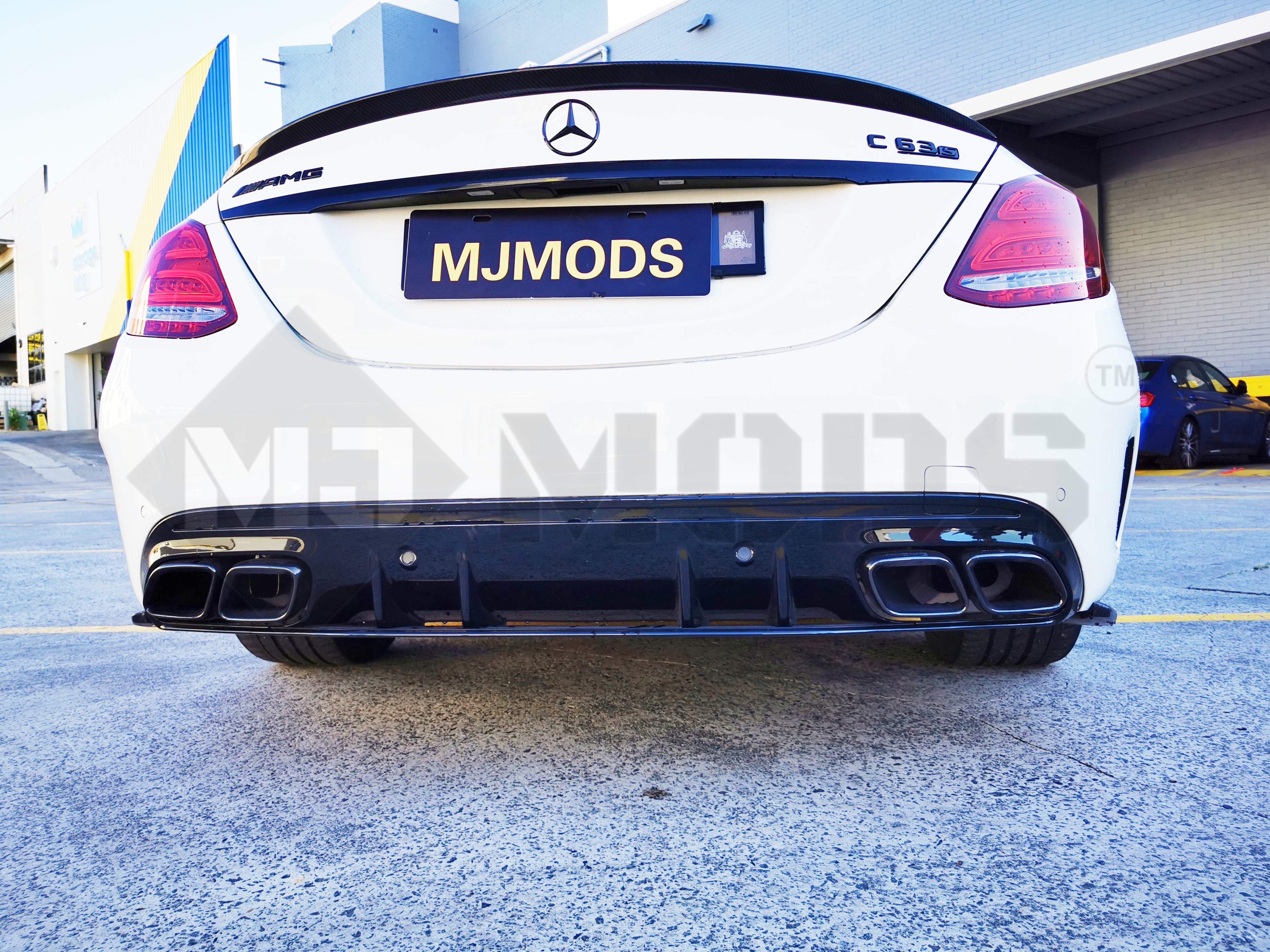 Carbon Fibre Rear Bumper Spoiler for MERCEDES-BENZ C CLASS【W205 SEDAN ...