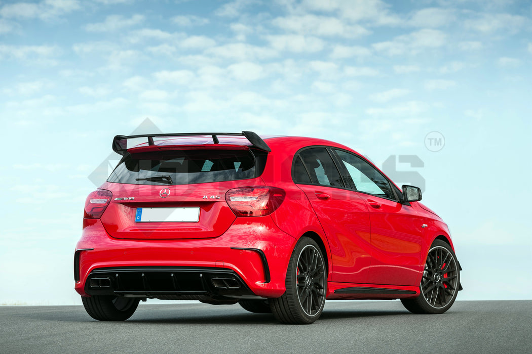 ABS Glossy Black Rear Diffuser For MERCEDES BENZ A-CLASS【W176 A45 AMG A180/200/250 AMG PACKAGE】 (4153144115274)