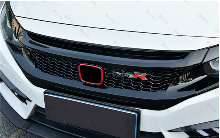 ABS Glossy Black Front Grille for Honda Civic 10th Gen Sedan Hatch 2016-2019 -- Honeycomb Type (4293089460298)