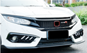 ABS Glossy Black Front Grille for Honda Civic 10th Gen Sedan Hatch 2016-2019 -- Honeycomb Type (4293089460298)