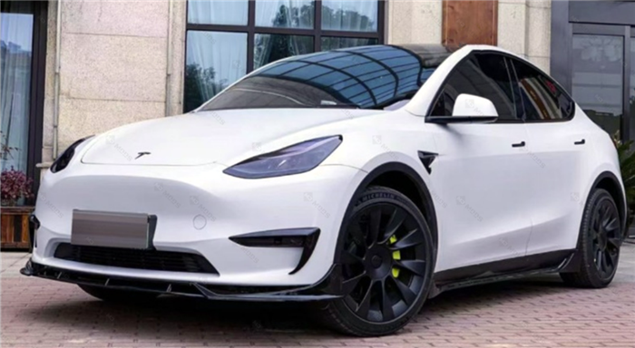 ABS GLOSSY BLACK FRONT BUMPER LIP fit for【Tesla Model Y】2022+ (7060843888714)